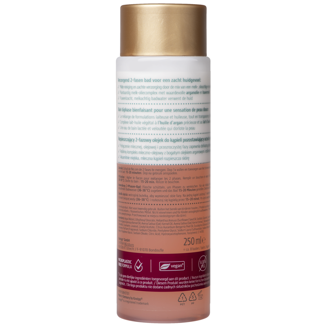 2-Fasen Badolie Argan & Havermelk - Linkerzijaanzicht