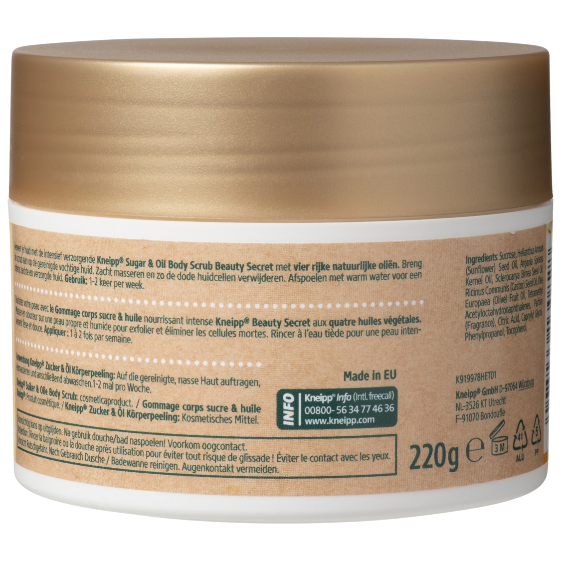 Body scrub Sugar en Oil Beauty Secret - Linkerzijaanzicht