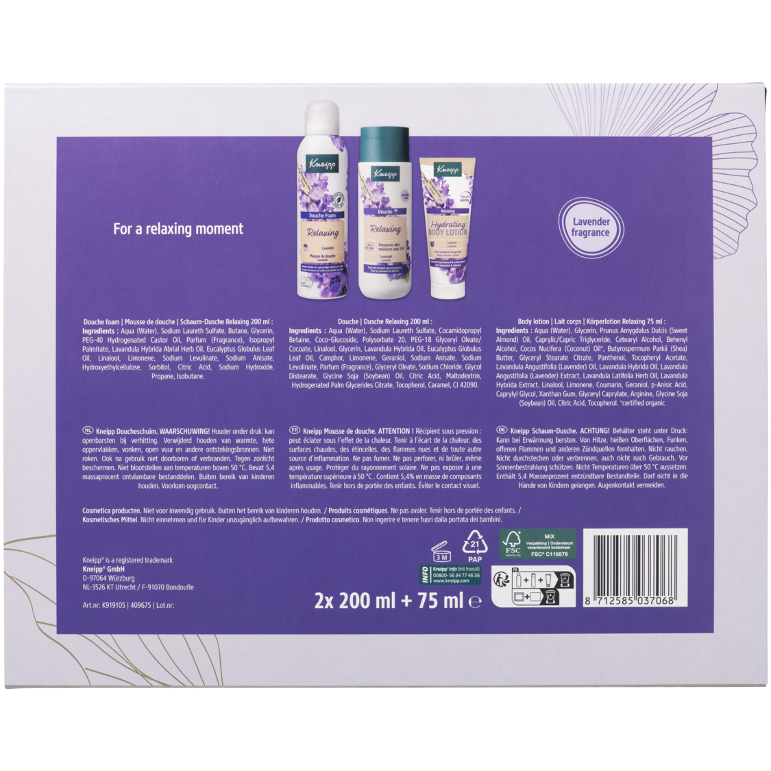 Luxe geschenkset Relaxing - Achteraanzicht
