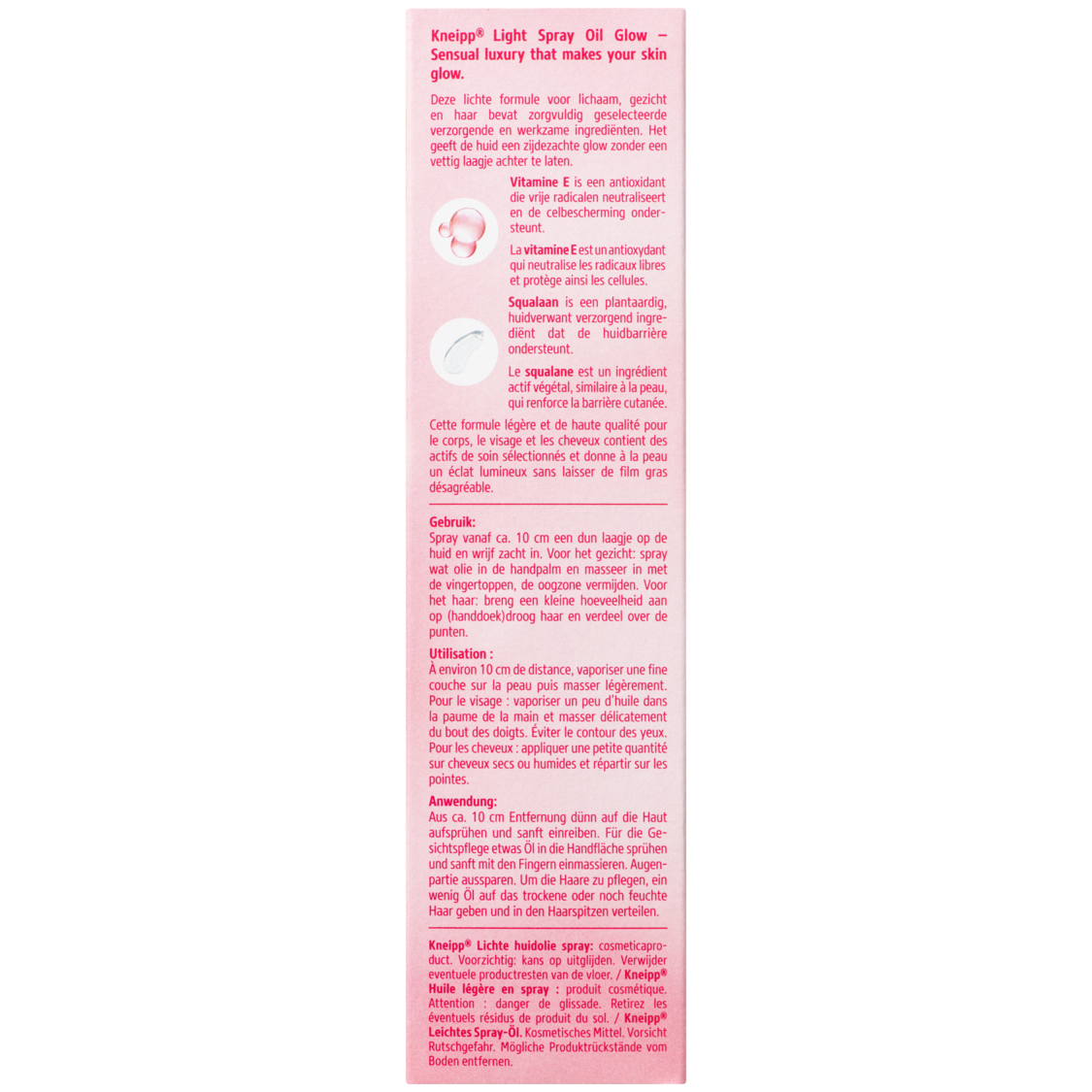 Huidolie Glow Light Spray  - Achteraanzicht