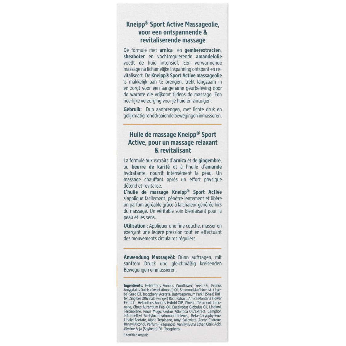 Massageolie Sport Active - Achteraanzicht