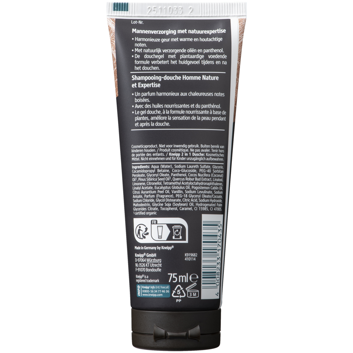 Mini 2-in-1 Men Douchegel & Shampoo Warm Woods - Achteraanzicht