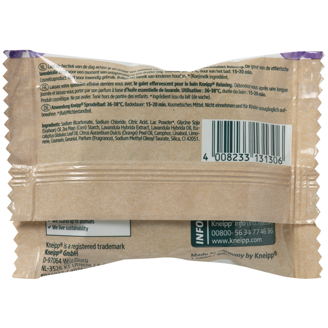 Badbruistablet Relaxing - Achteraanzicht