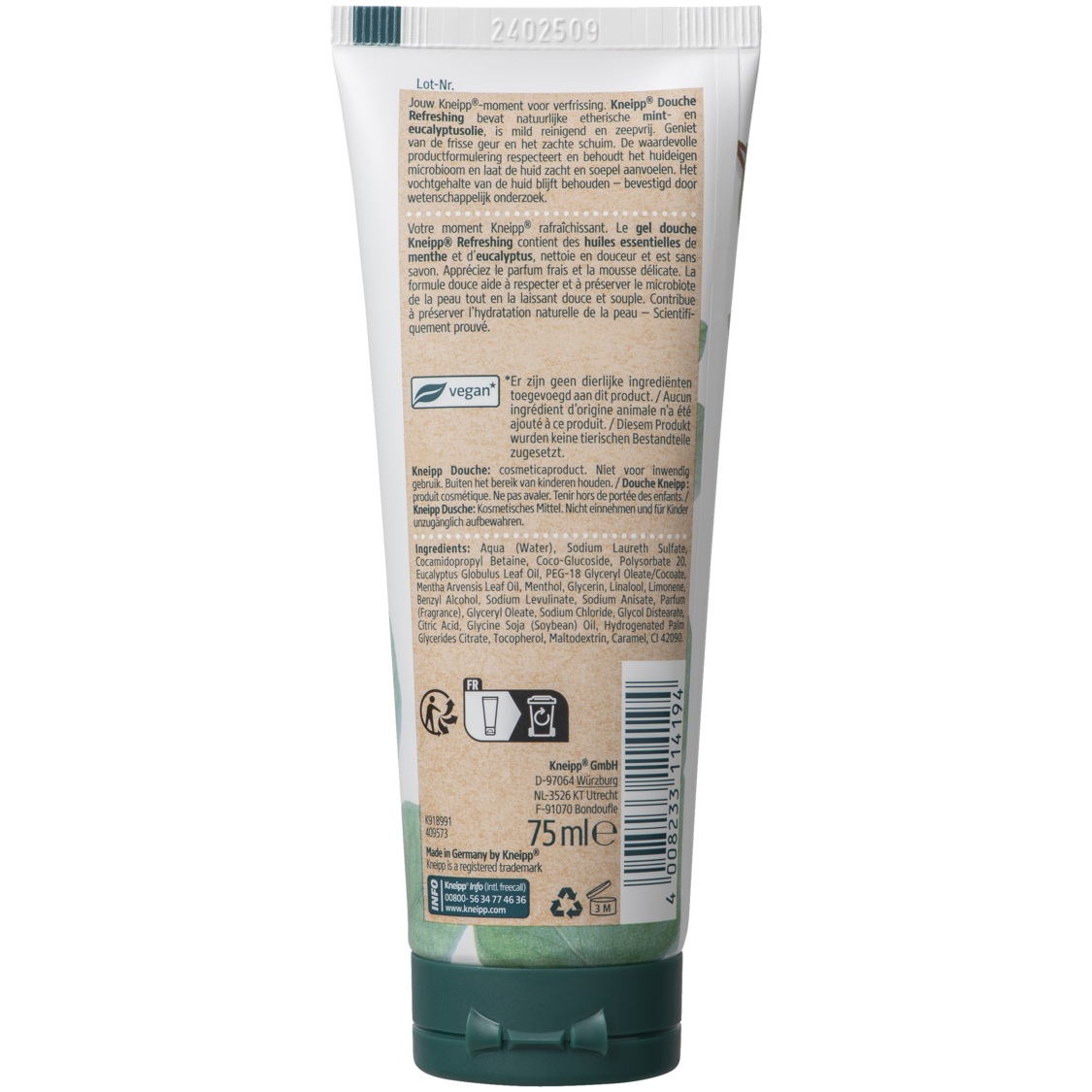 Mini douchegel Refreshing  - Achteraanzicht