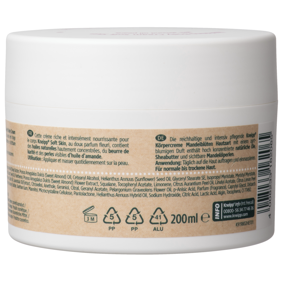Body creme met amandelolieparels Soft Skin - Rechterzijaanzicht