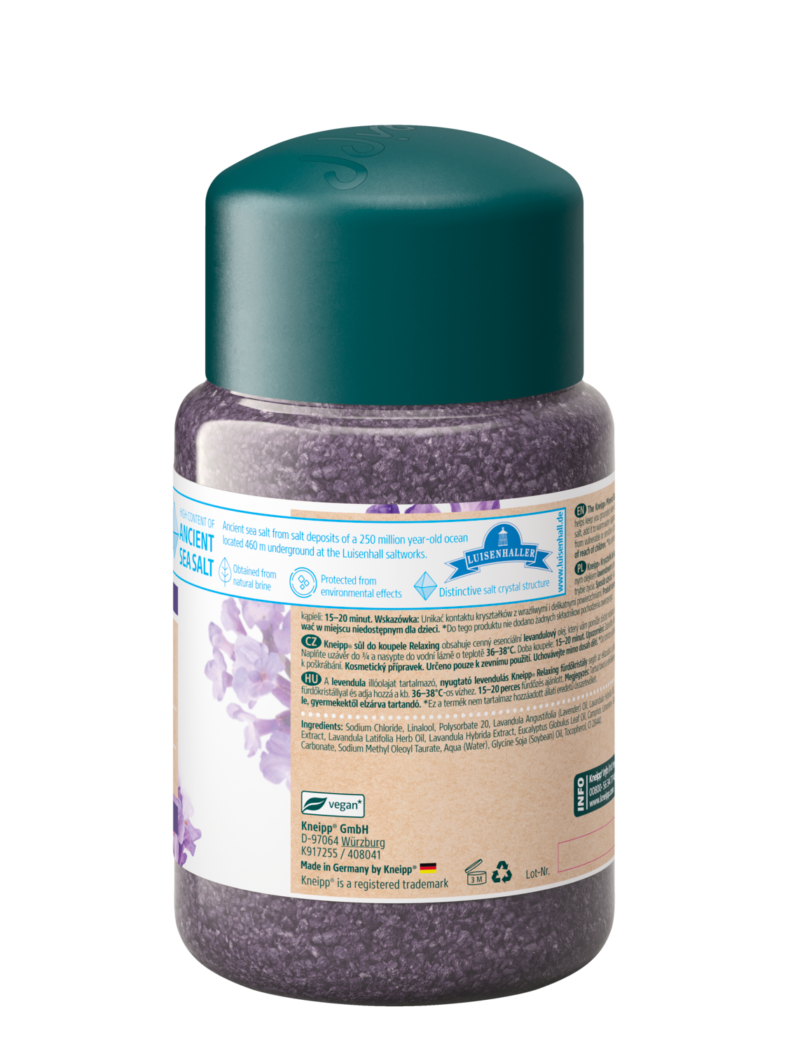 Kryształki do kąpieli z soli mineralnej Relaxing Lawenda - Widok z prawej