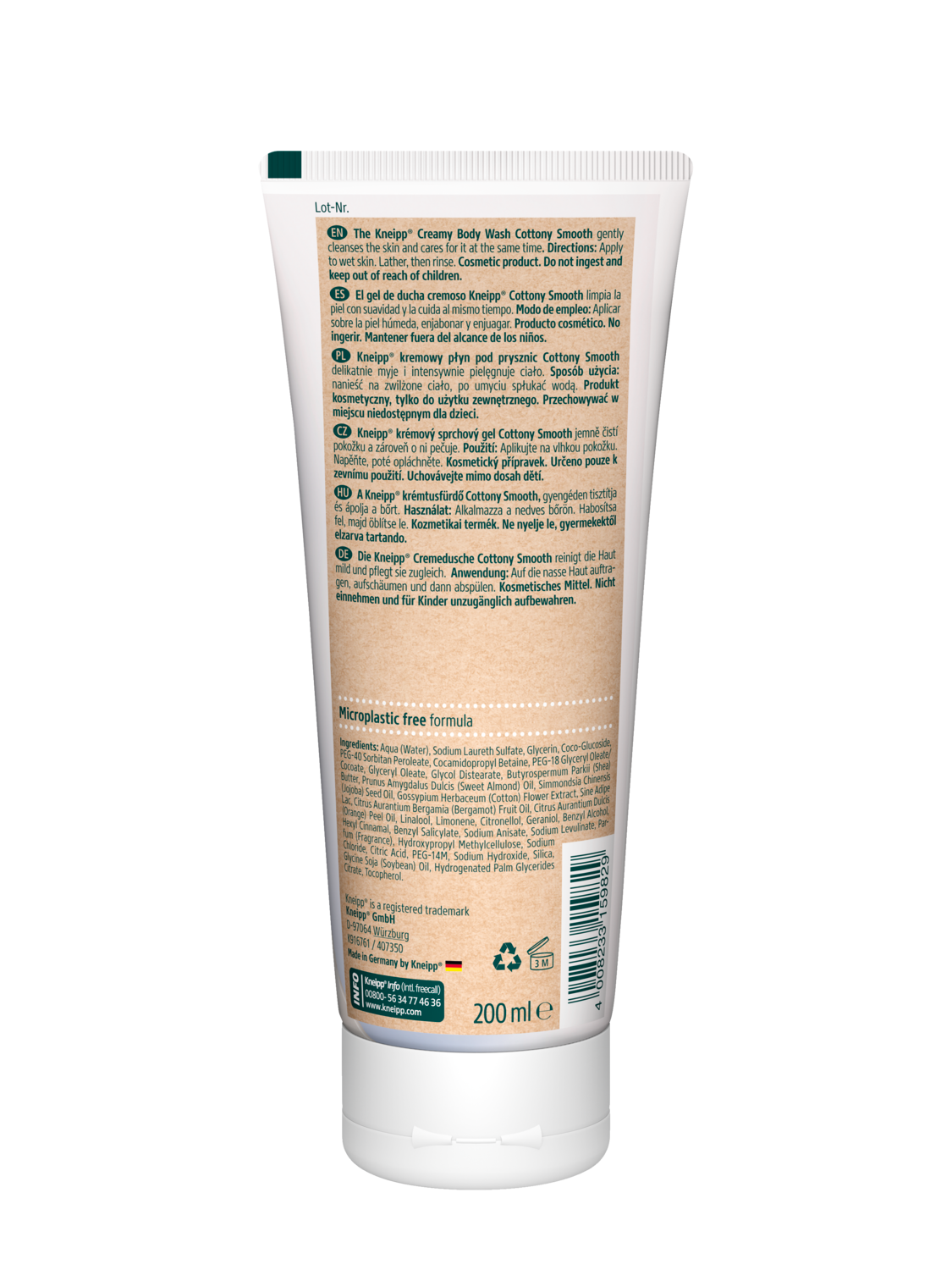 Kremowy żel pod prysznic Cottony Smooth Bawełna - Widok z tyłu