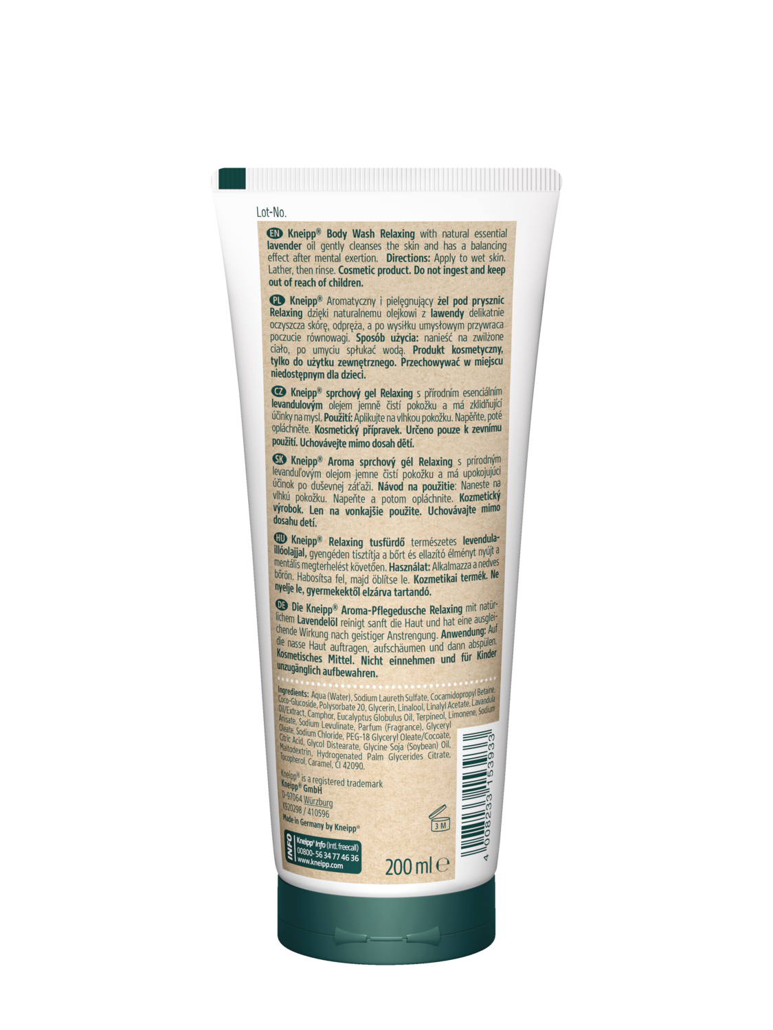 Kneipp&reg; Pielęgnujacy żel pod prysznic Relaxing Lawenda - Widok z tyłu