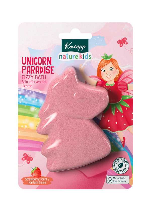 nature kids Musująca figurka do kąpieli Kraina Jednorożców, Truskawka 