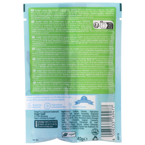 nature kids Magiczna dwukolorowa sól do kąpieli Siła smoka, Smoczy owoc  - Widok z tyłu