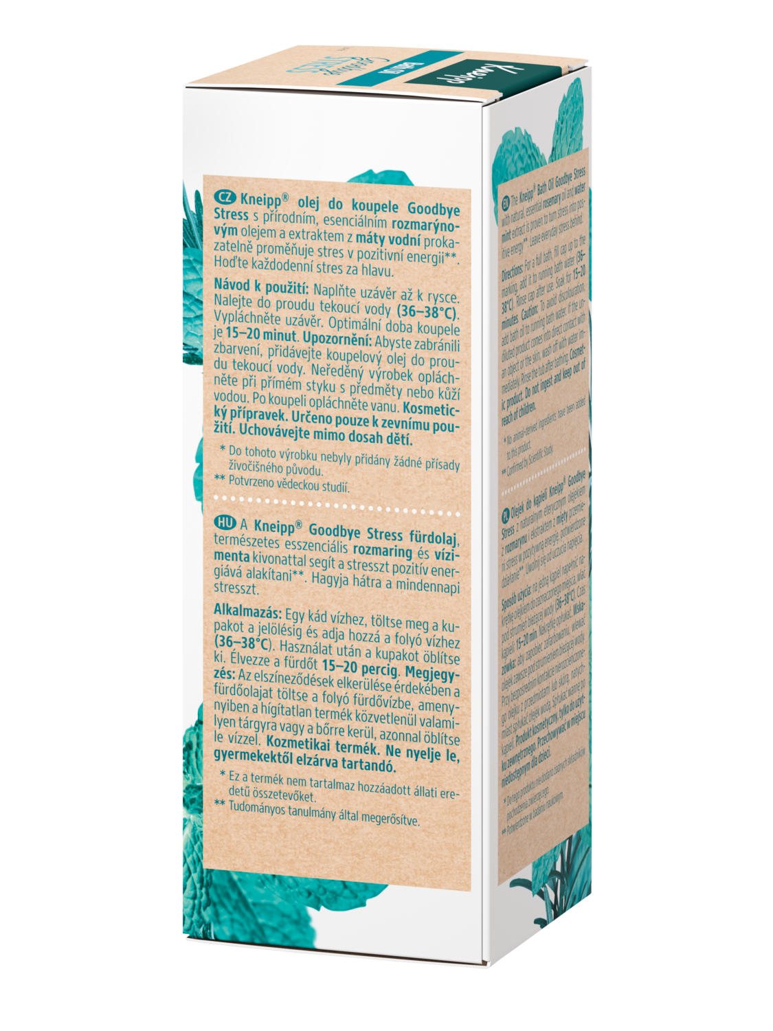 Olejek do kąpieli Goodbye Stress Rozmaryn i Mięta - Widok z lewej