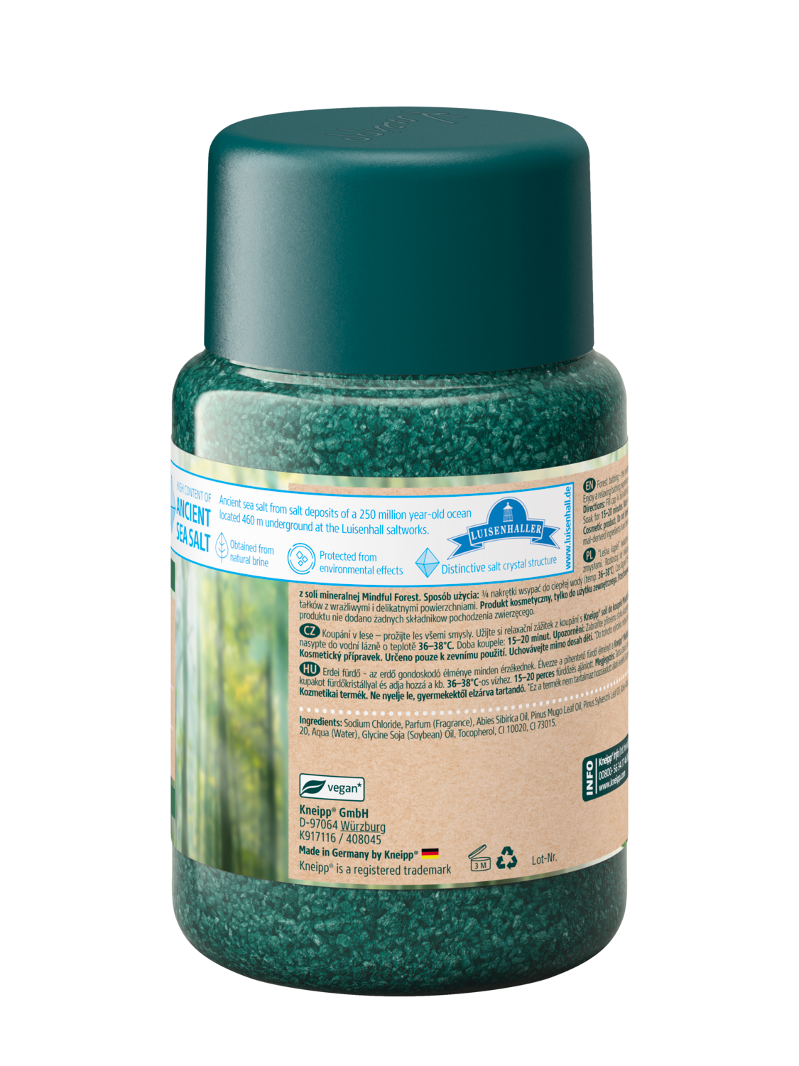  Kryształki do kąpieli z soli mineralnej Mindful Forest Jodła i Sosna - Widok z lewej