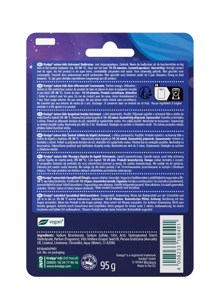 nature kids Kneipp nature kids Musująca figurka do kąpieli Astronauta, Pomarańcza  - Widok z tyłu