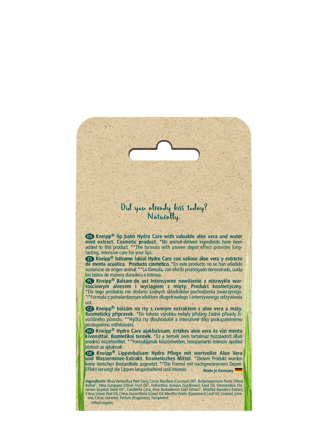 Balsam do ust Intensywne nawilżenie Aloes i Mięta - Widok z tyłu