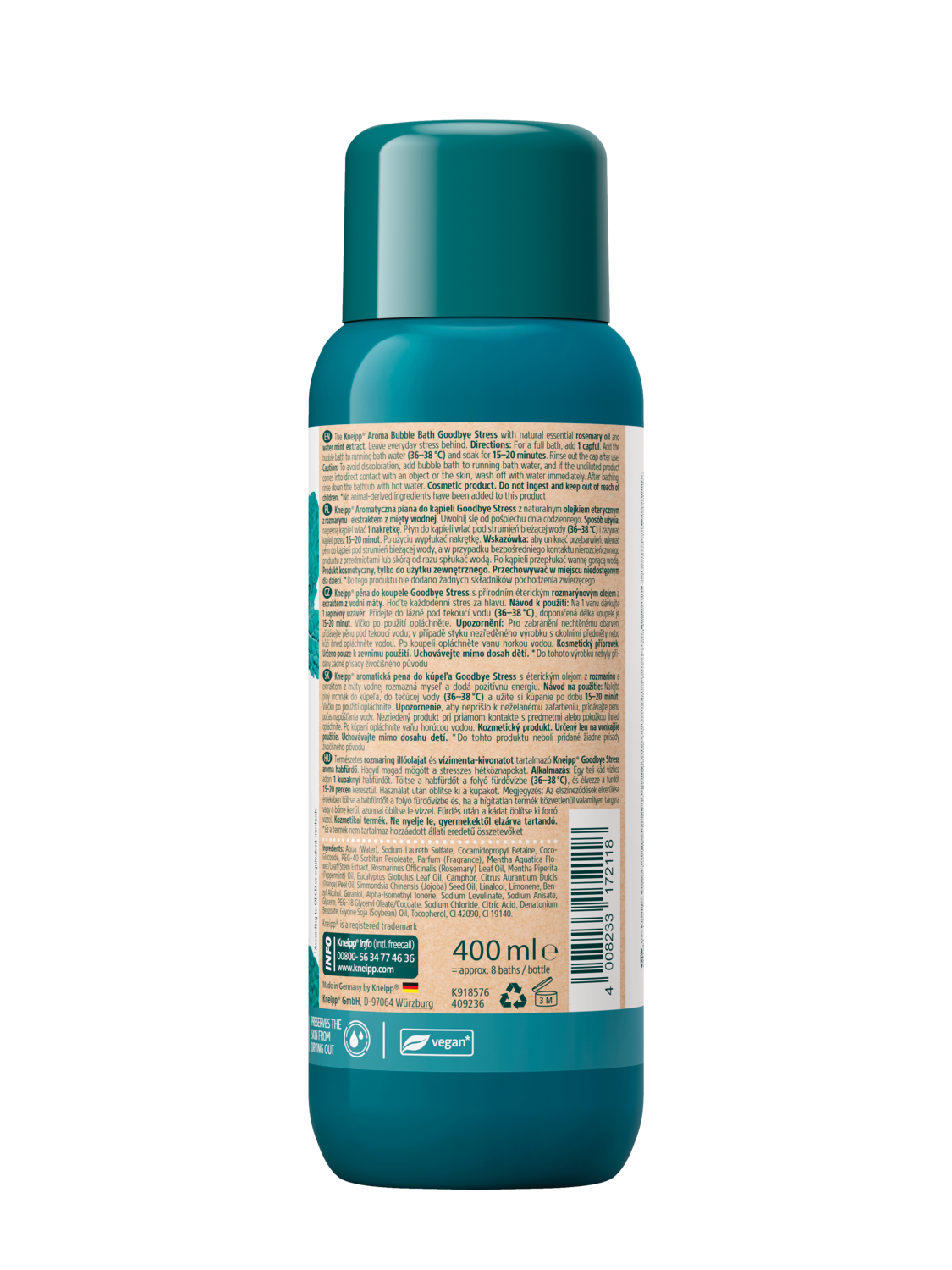 Aromatyczna piana do kąpieli Goodbye Stress - Widok z tyłu