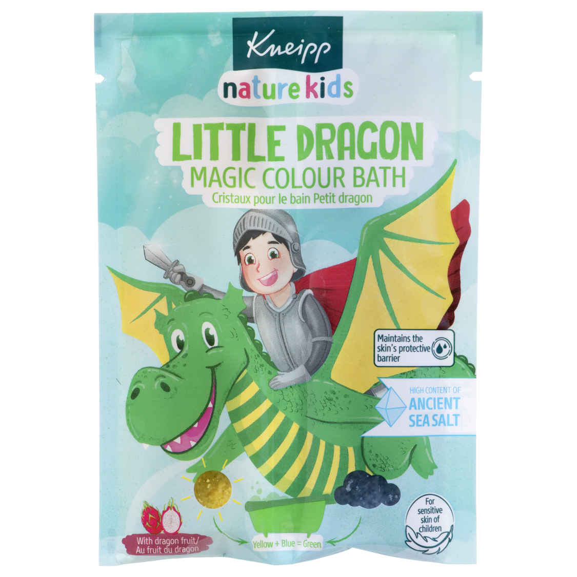 nature kids Magiczna dwukolorowa s&oacute;l do kąpieli Siła smoka, Smoczy owoc  - Widok z przodu