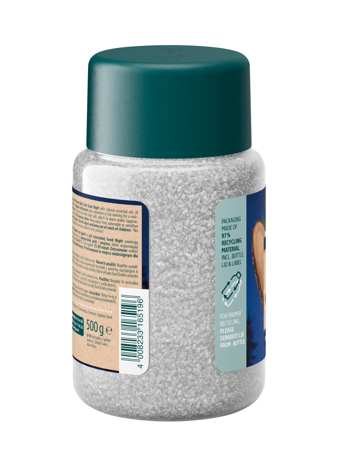  Kryształki do kąpieli z soli mineralnej Good Night Szwajcarska pinia i Amyris - Widok z tyłu