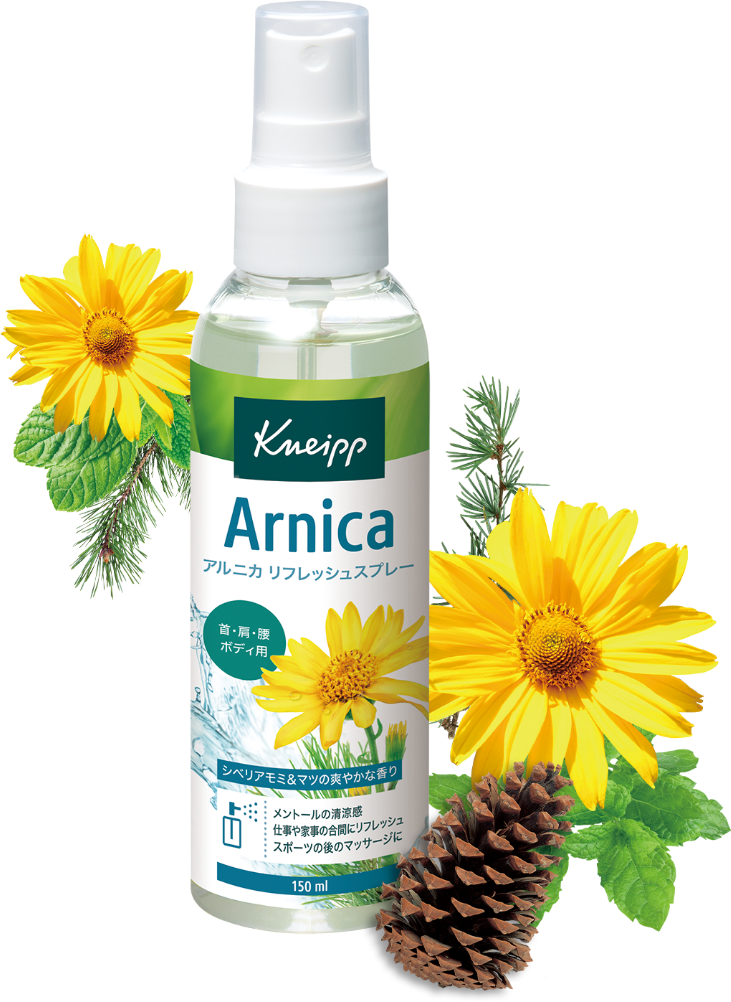 アルニカ リフレッシュスプレー | 首・肩・腰　ボディ用 | シベリアモミ&マツの爽やかな香り