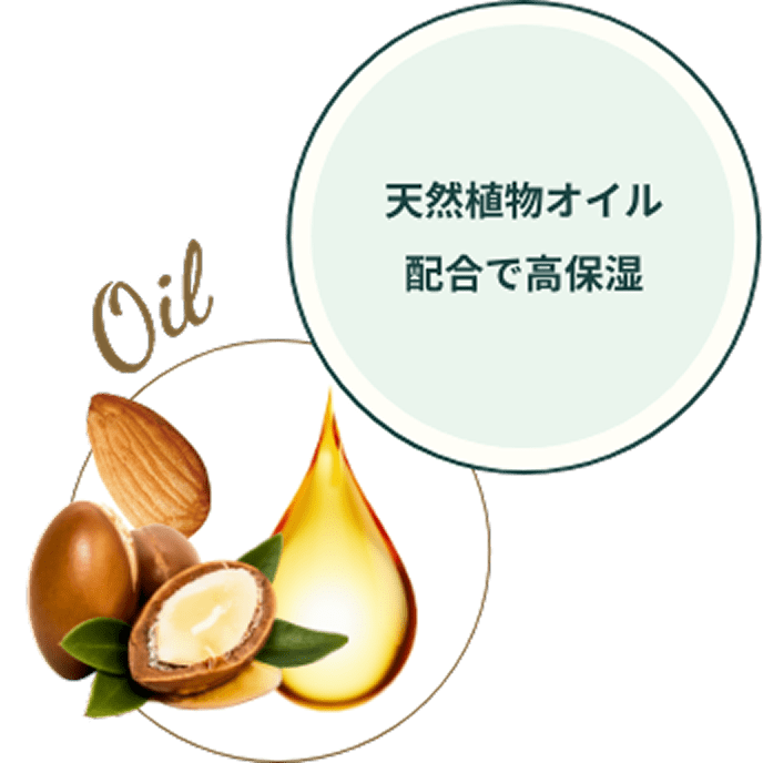 天然植物オイル配合で高保湿